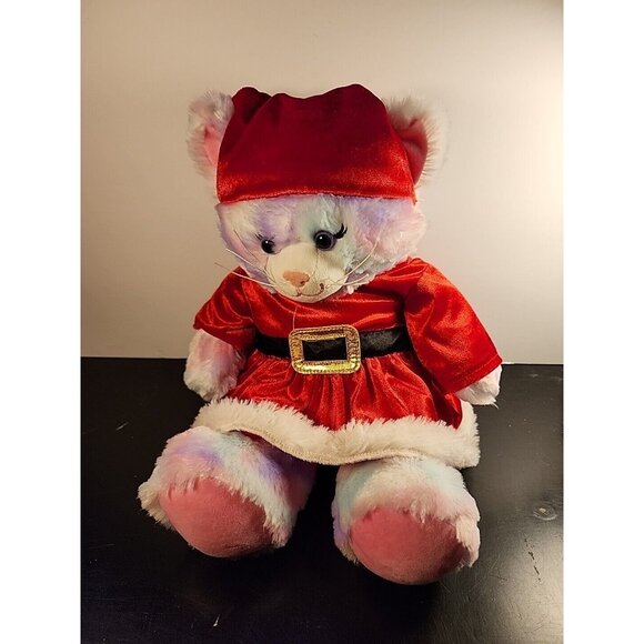 Build A Bear Pastel Swirl Kitty In Santa Claus Dress and Hat - Christmas Kitty - Picture 5 of 6